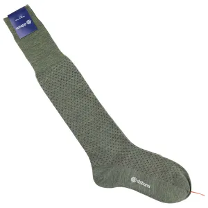 Knee Socks - Birdseye - Olive Mottled - Wool