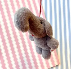 Vintage Pure Grey Wool Elephant Pram Toy